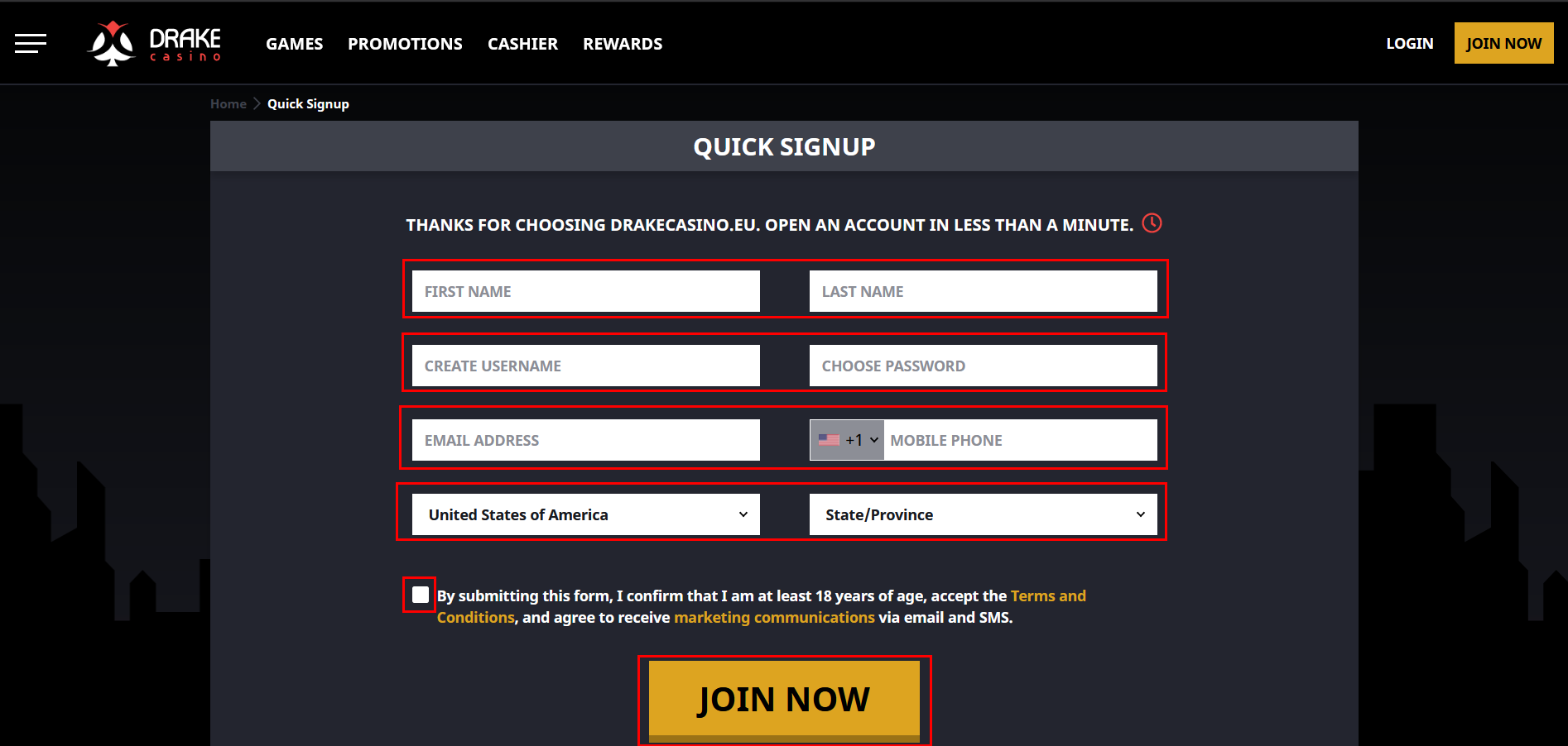 Drake Casino promotions