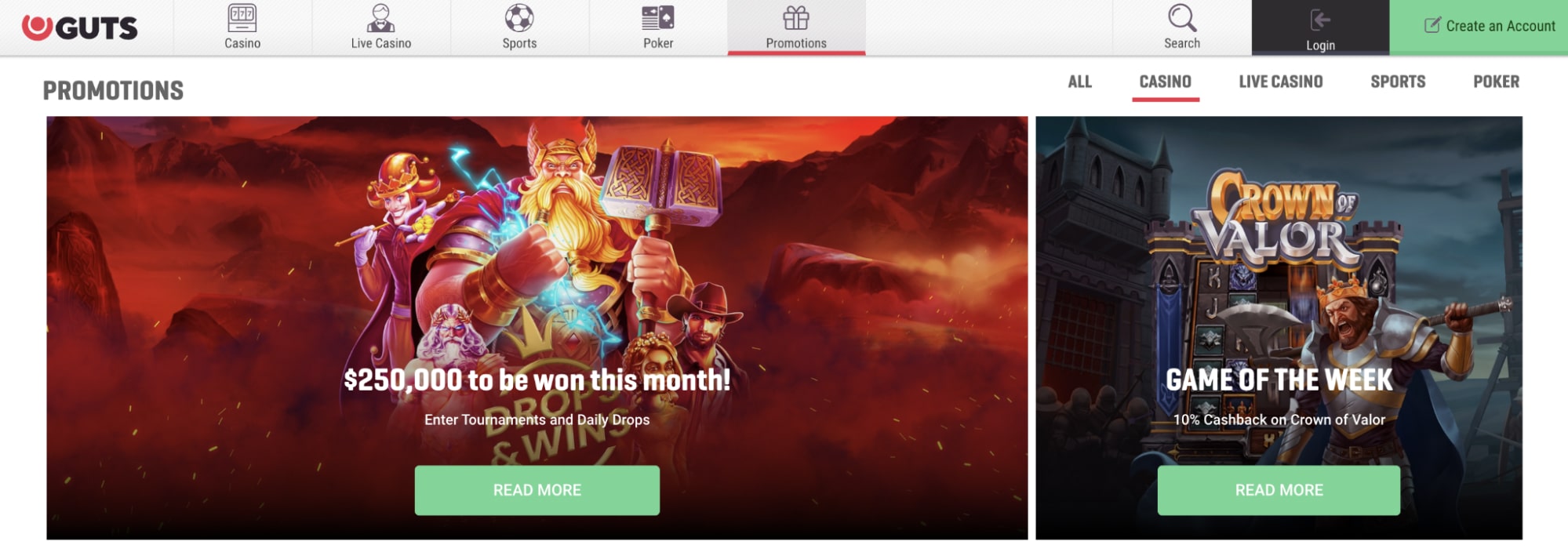 Other Guts Casino Promotions
