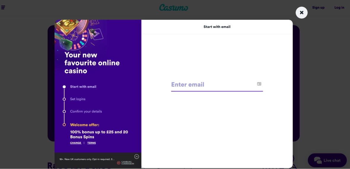 Login Process Casumo