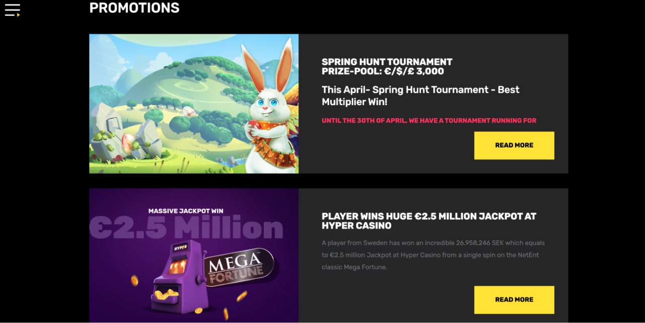 Hyper Casino Bonuses & Promotions