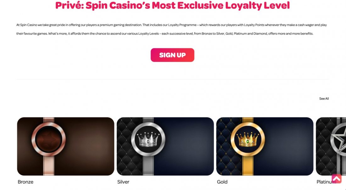 Spin Casino promotions