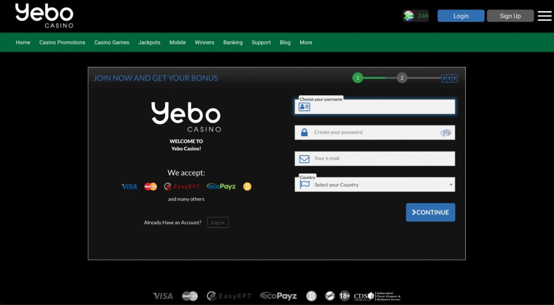 Yebo-Casino-login