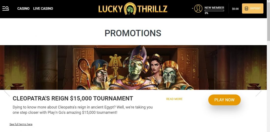 Lucky Thrillz promotions