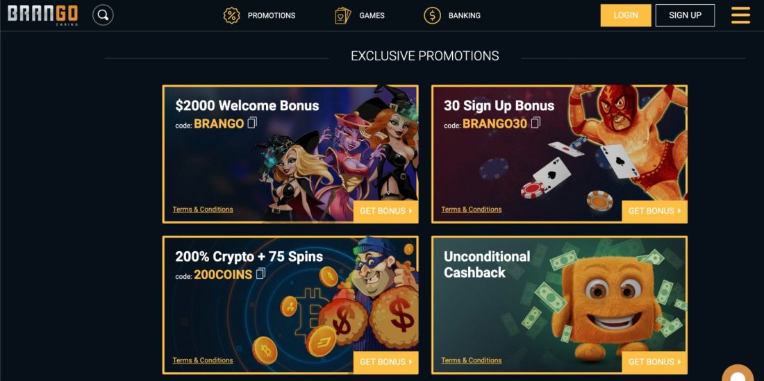 Brango Casino promotions