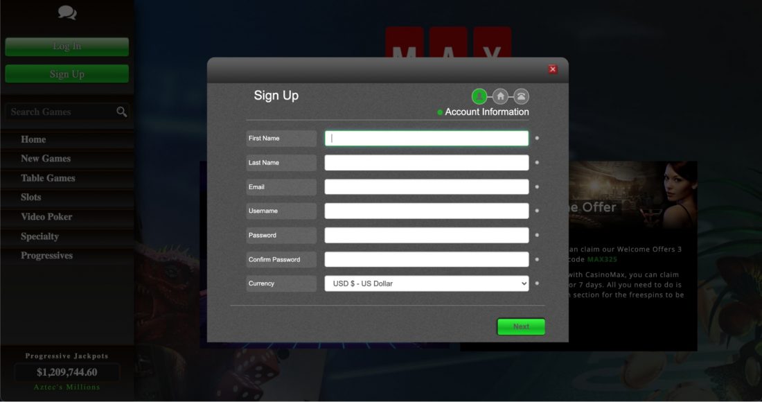 casinomax-log-in-process