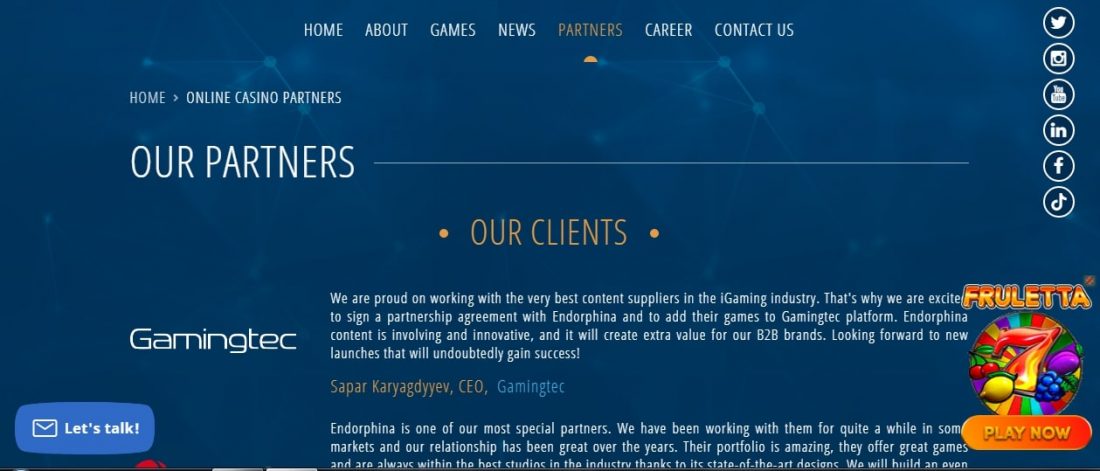 Endorphina partners