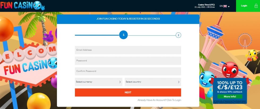 Fun Casino Login Process