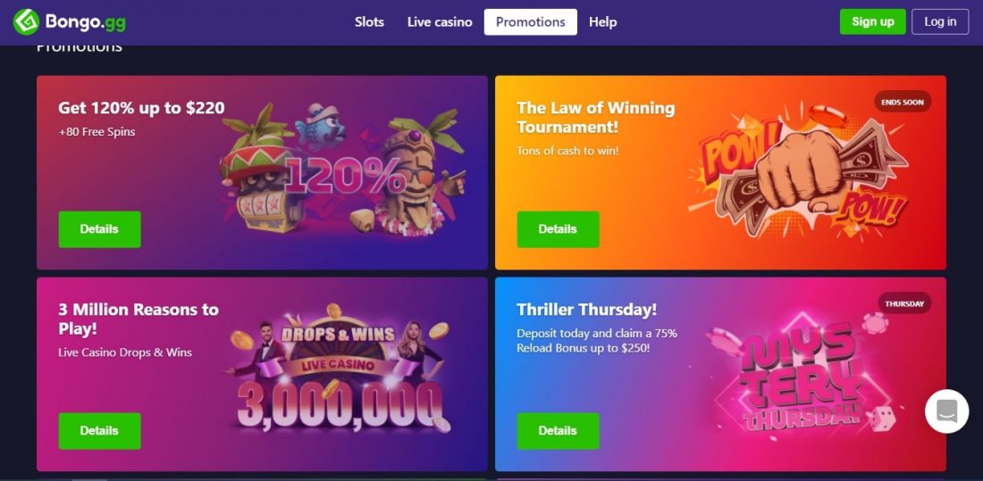 Bongo Casino Welcome Bonus