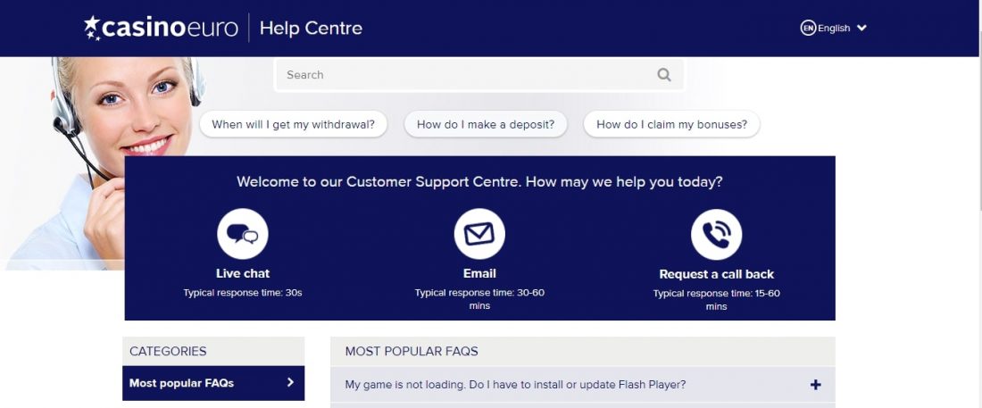 CasinoEuro Customer Support