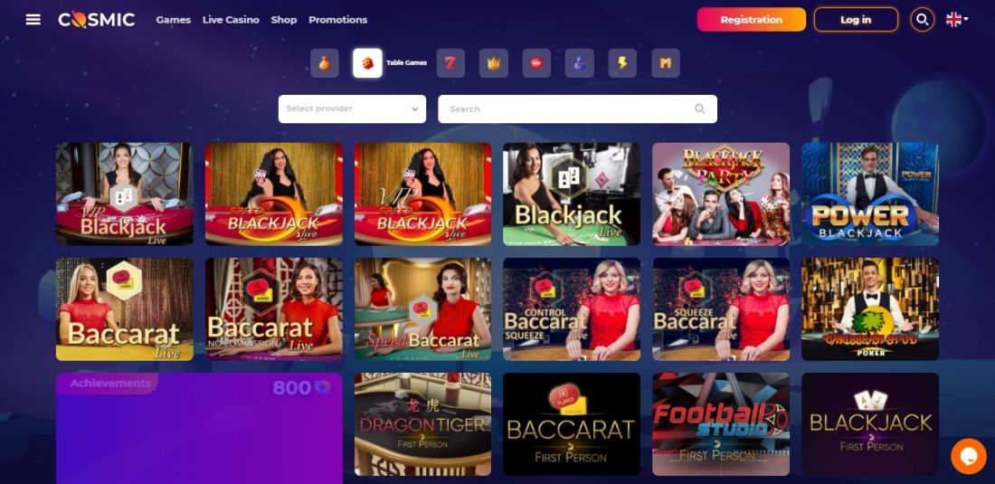 CosmicSlot Casino Table Games
