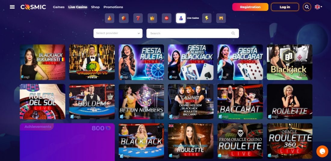 CosmicSlot Live Casino