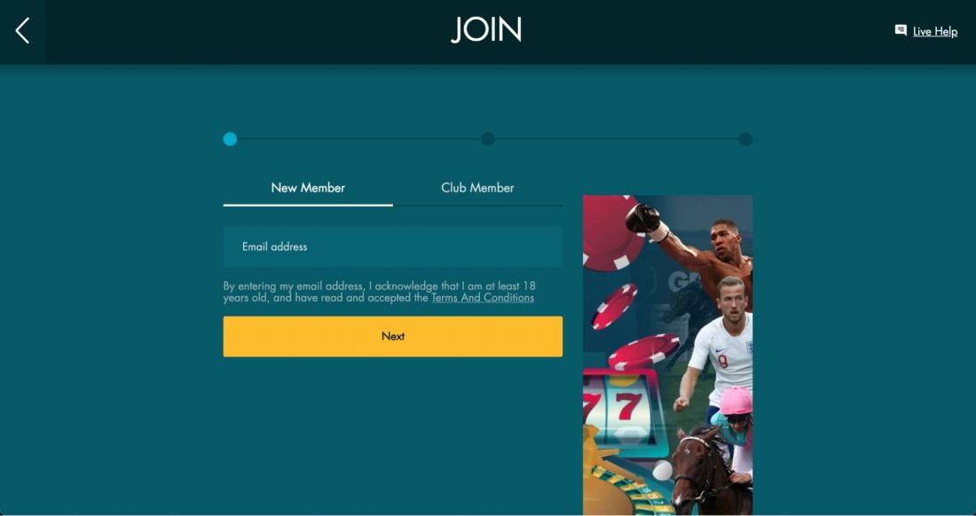 Grosvenor Casino Login process