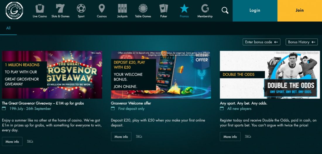 Grosvenor Casino Promotions