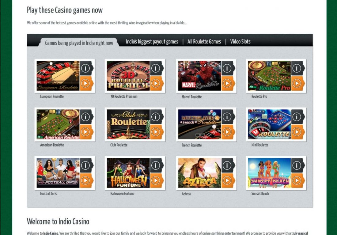 Indio Casino Games