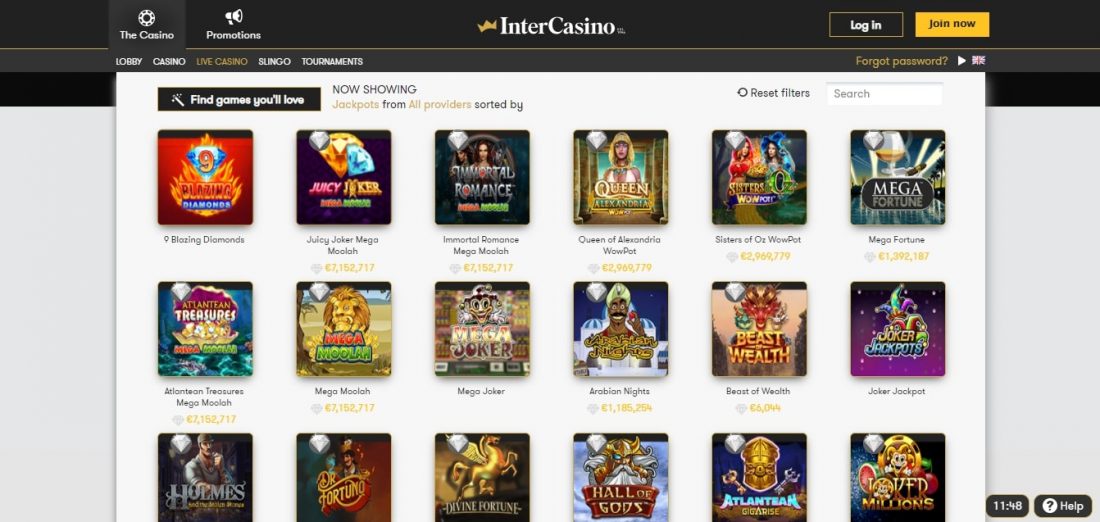 InterCasino Jackpot Slots