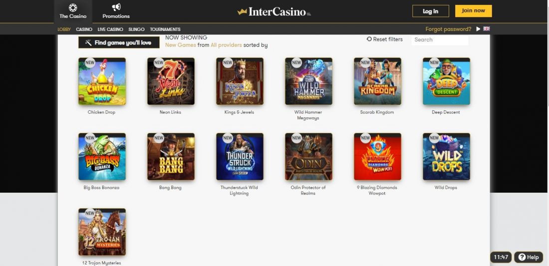 InterCasino New Games