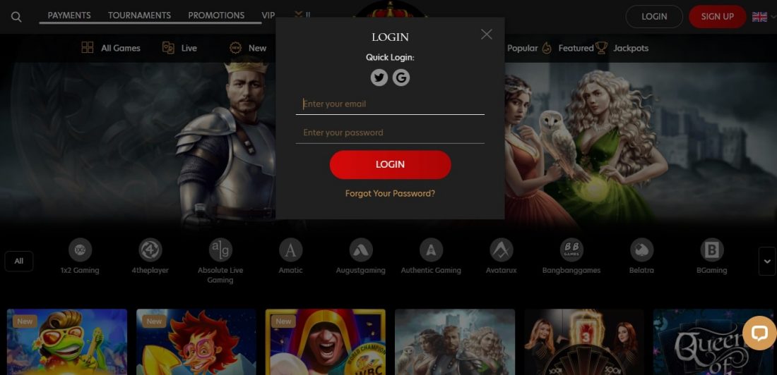 Kingdom Casino Login Process