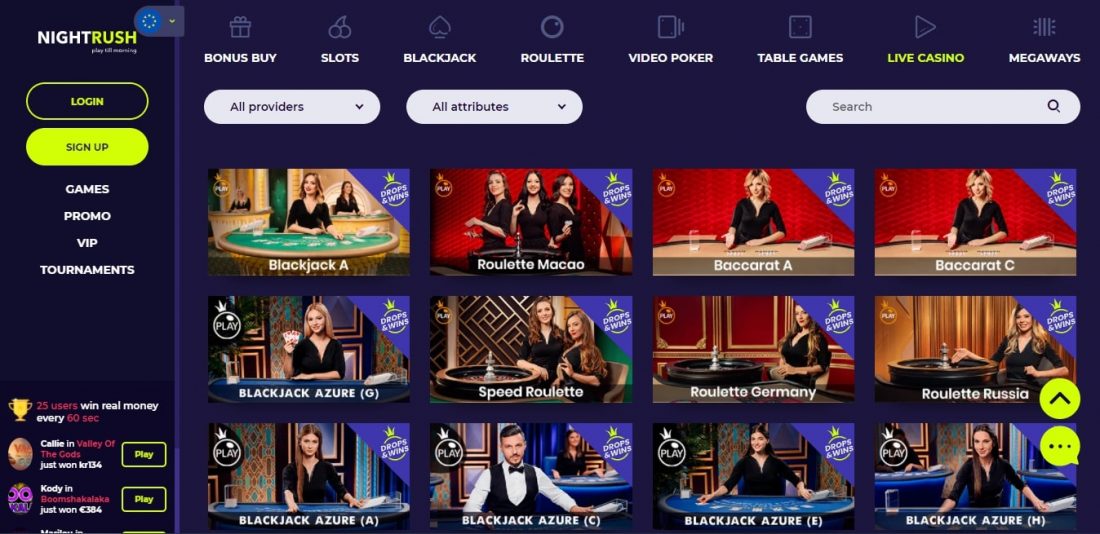NightRush Live Casino