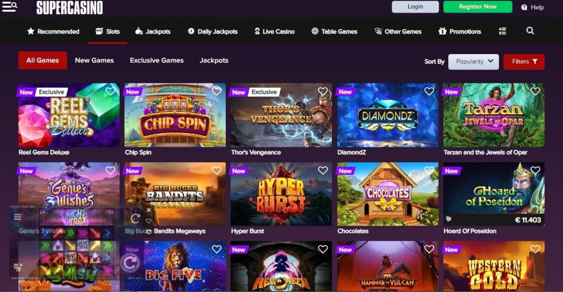 SuperCasino mobile