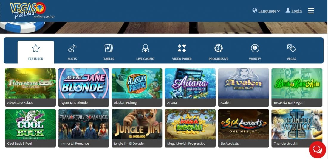 Vegas Palms Casino Games
