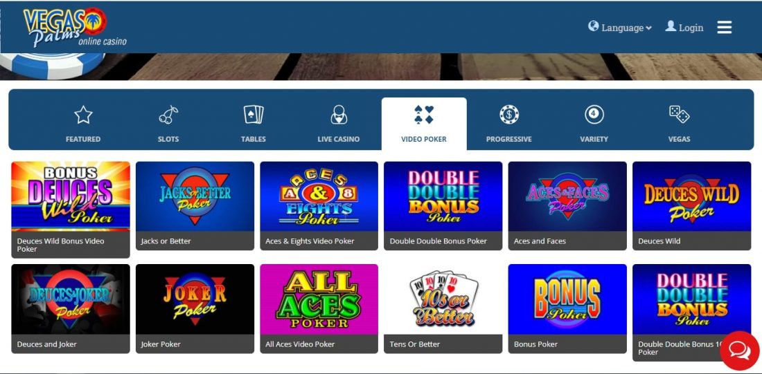 Vegas Palms Casino Video Poker