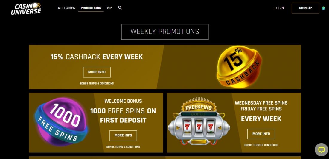 Casino Universe mobile