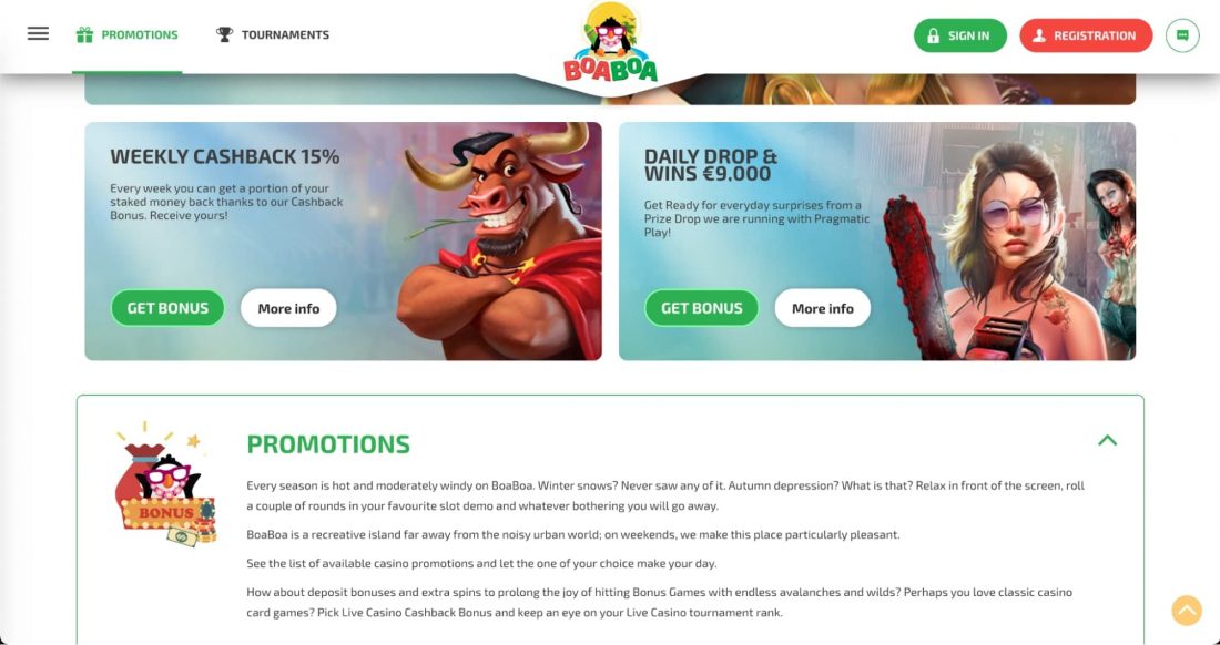 BoaBoa Bonuses
