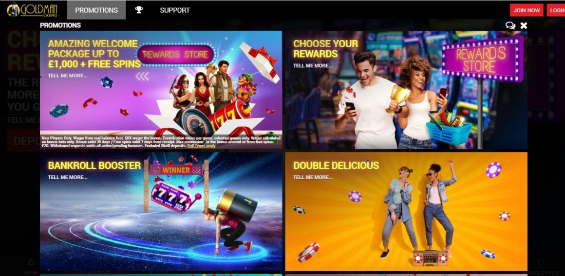 Goldman Casino promotions