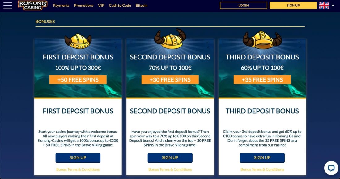 Konung Casino promotions