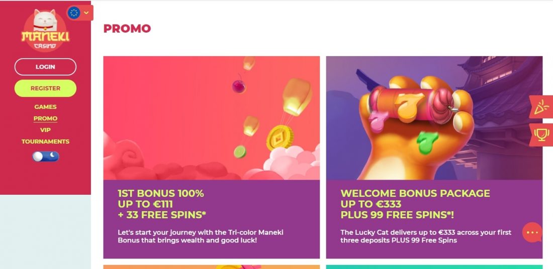 Maneki Casino promotions