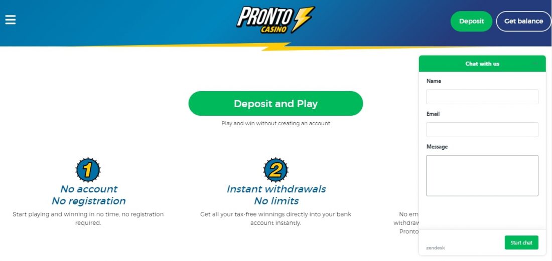 Pronto Casino Customer Support