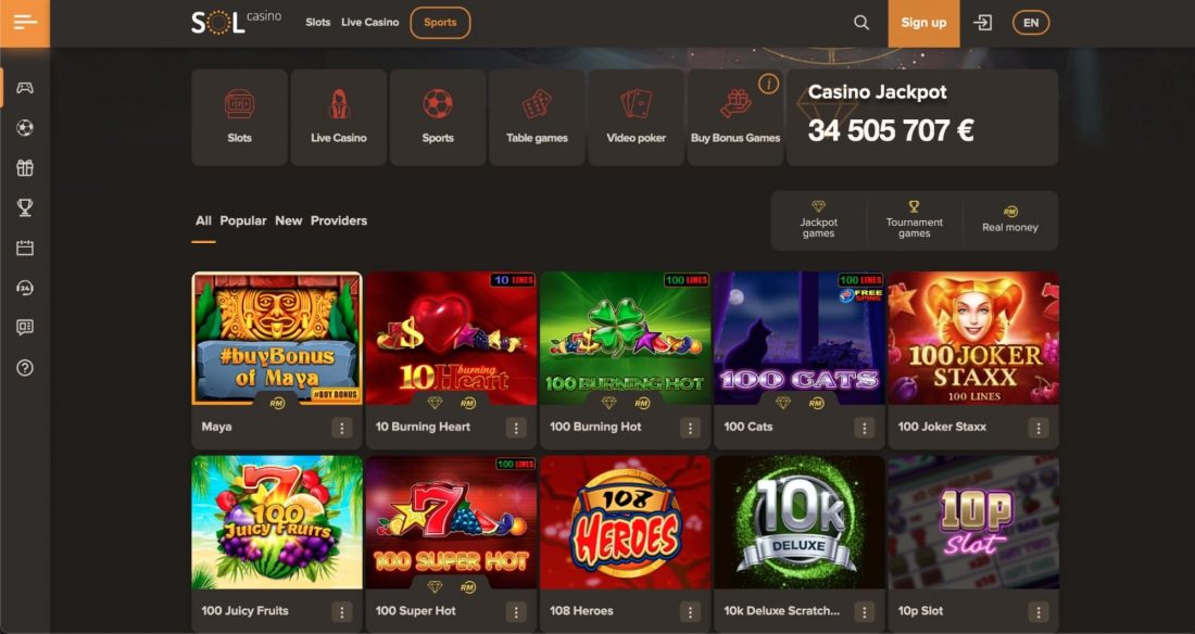 SOL Casino Games