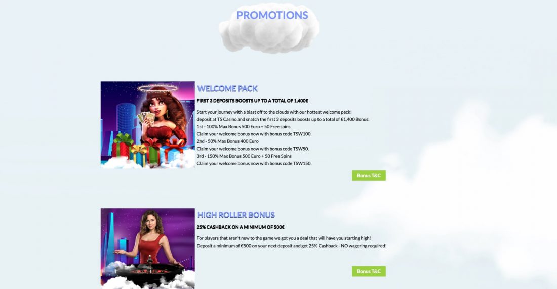 TS Casino promotions