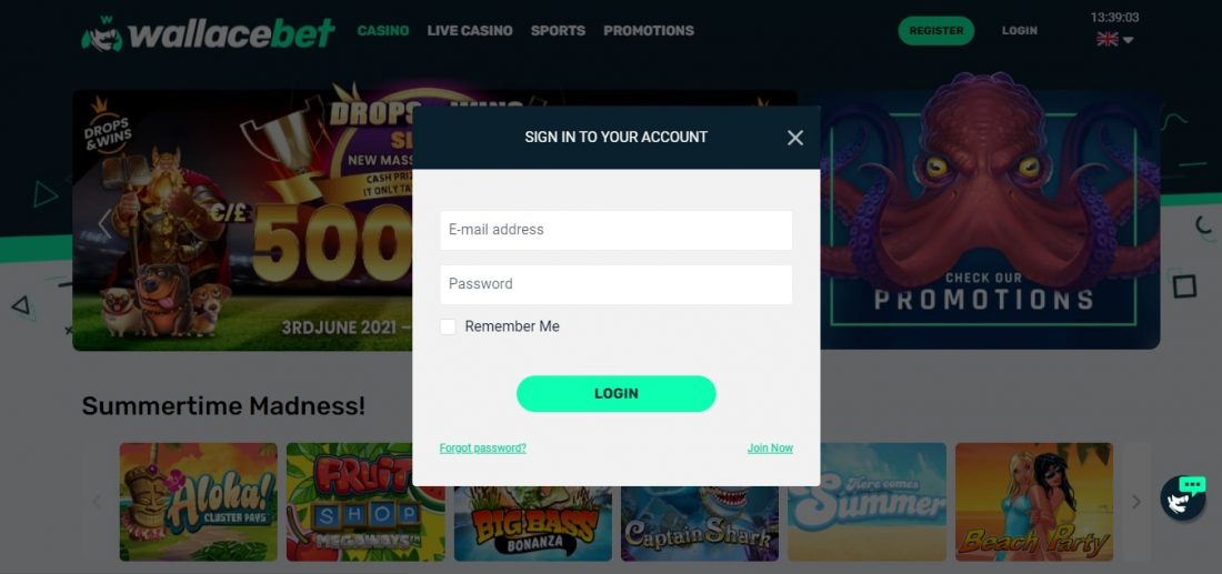 Wallacebet Casino Login Process