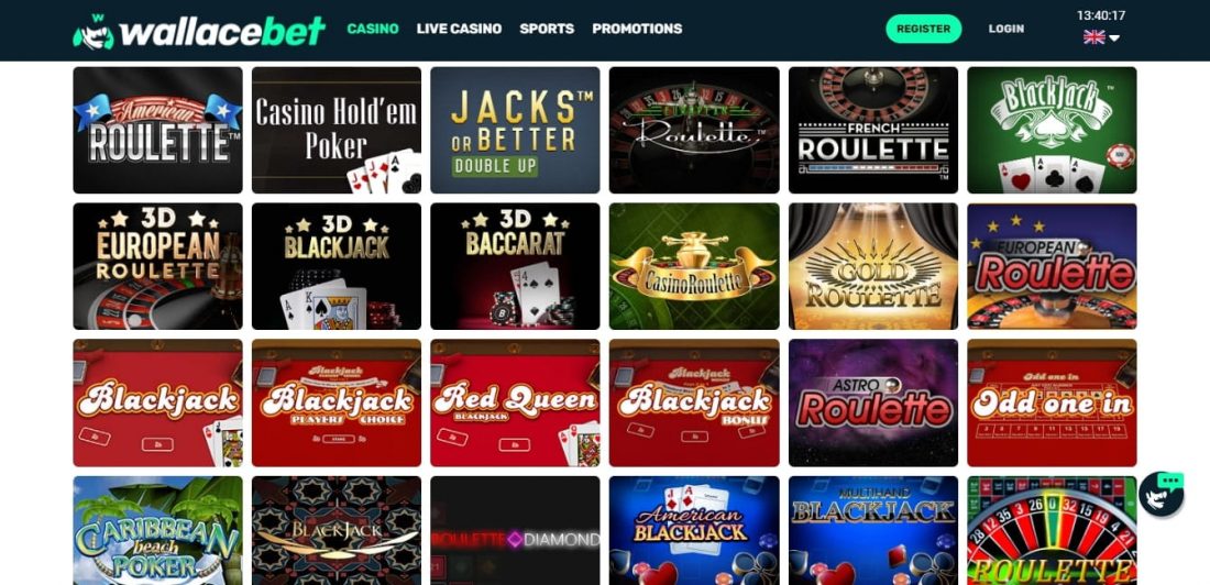 Wallacebet Casino Table Games