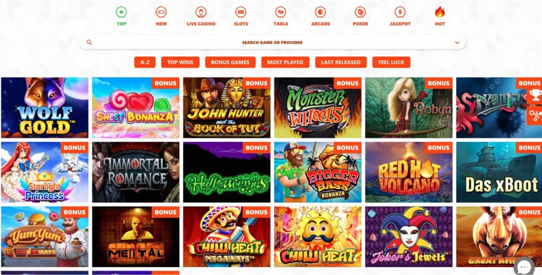 Winzon Casino Games