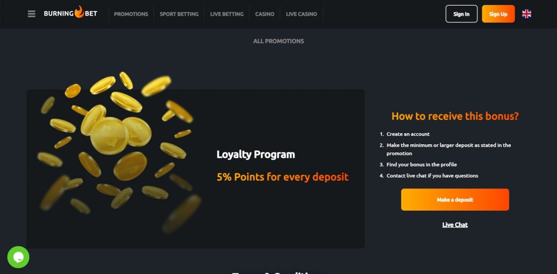 Burning Bet Loyalty Program