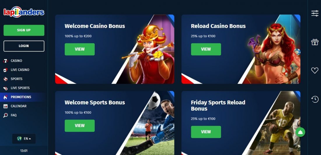 Lapilanders Casino Welcome Bonus