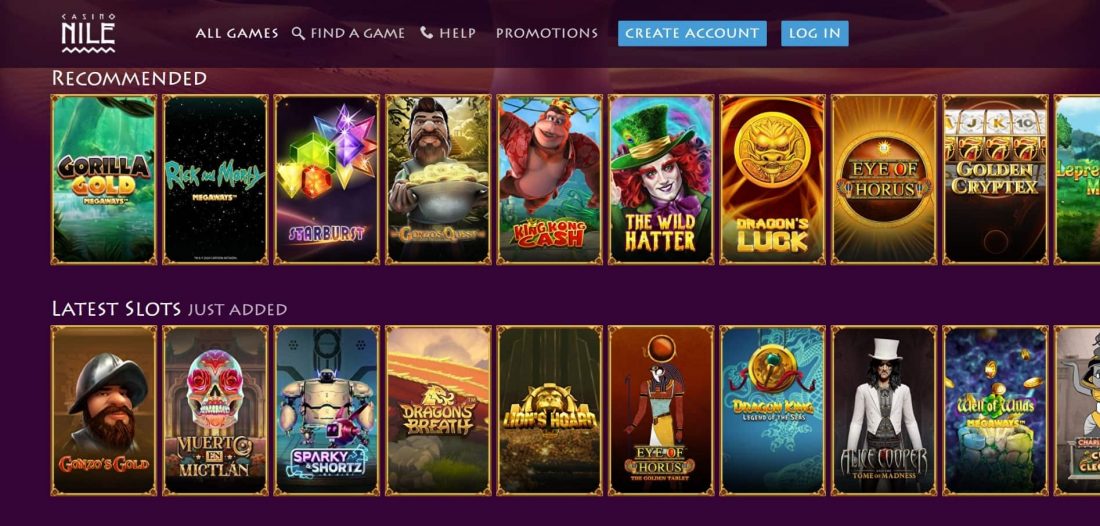Nile Casino Games