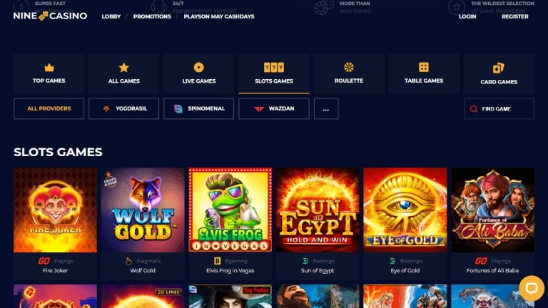 NineCasino Games