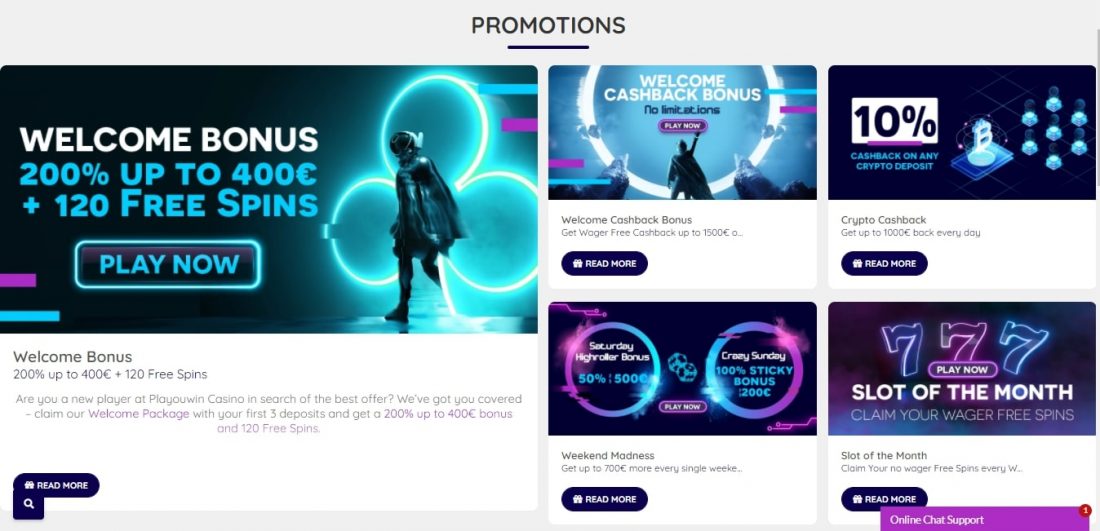 PlaYouWin promotions