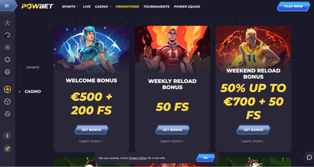 Powbet Casino Welcome Bonus