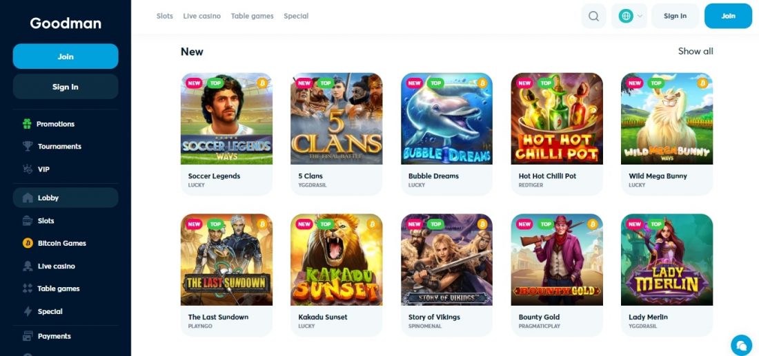 Goodman Casino Games