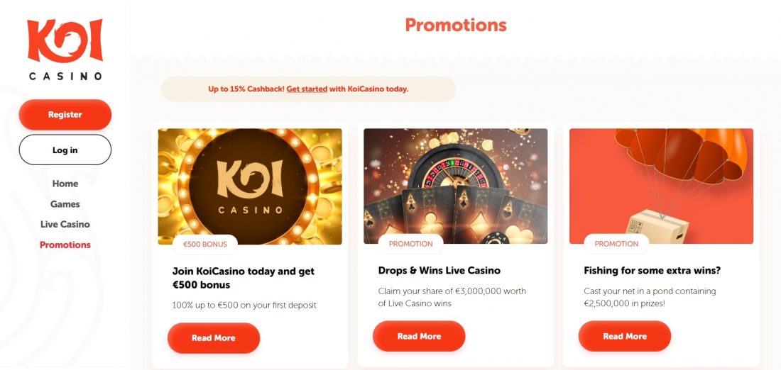 Koi Casino promotions