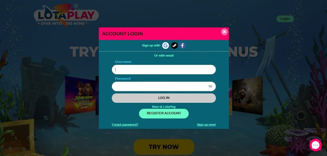 LotaPlay Casino Login Process