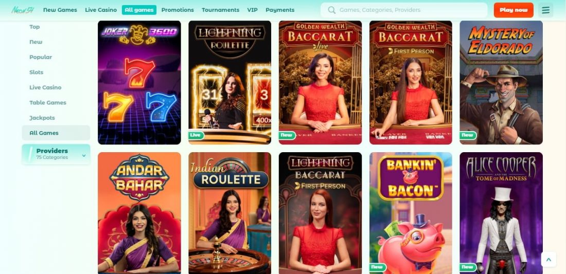 Neon54 Casino Slots