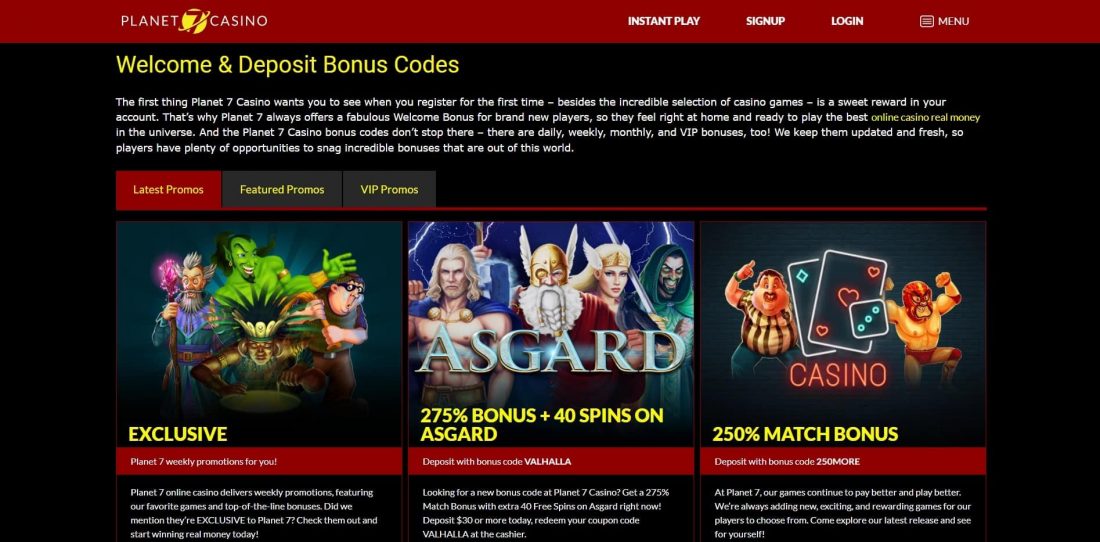 Planet 7 Casino Bonuses