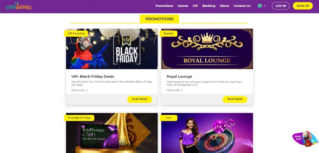 Spin Samba Casino Welcome Bonus