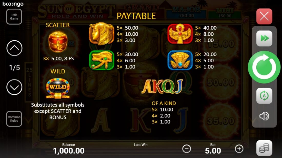 Sun of Egypt Slot machine