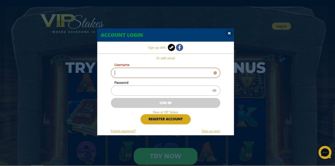 VIP Stakes Casino Login Process